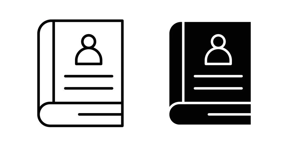 Biography icon black vector isolated on white Illustrazione stock