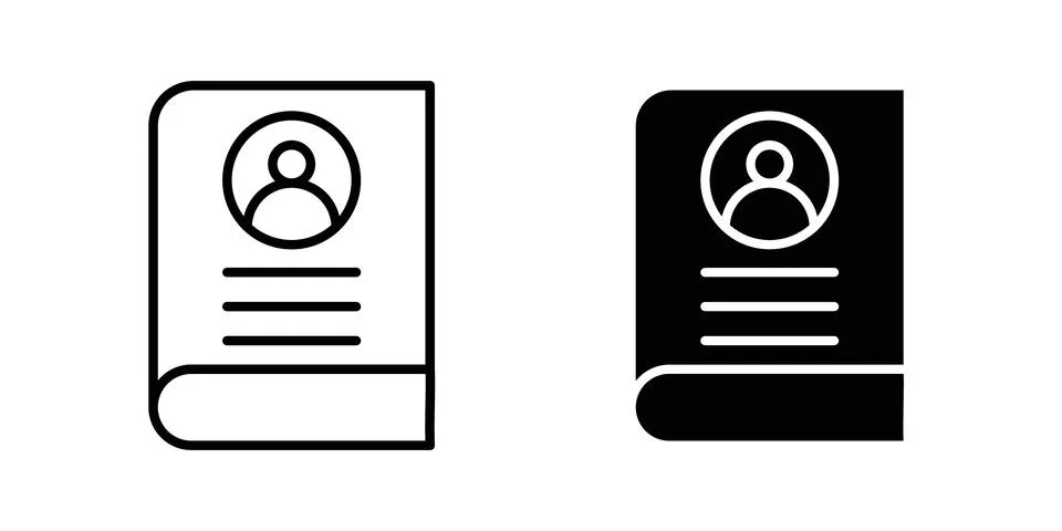 Biography icon vector template set in black Stock Illustration