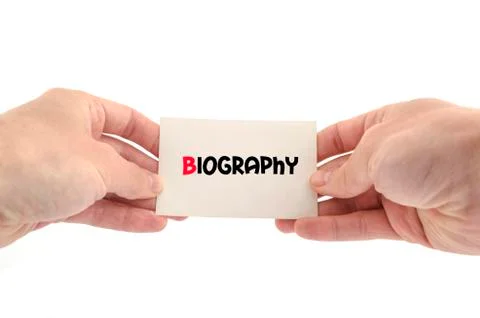 Biography text concept Stock Photos