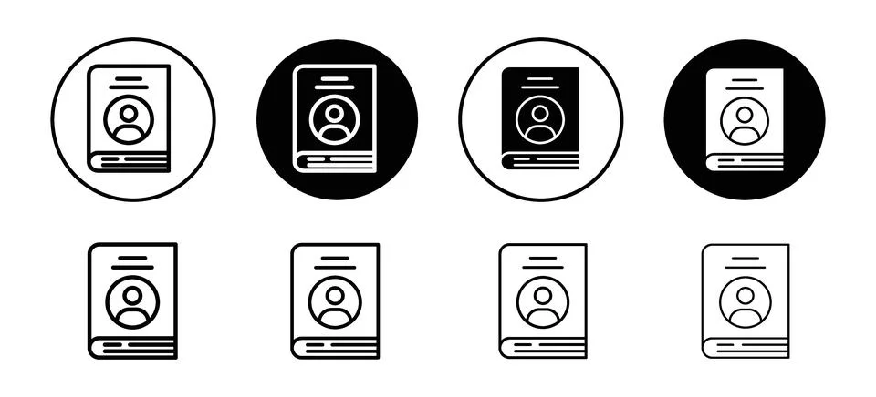 Biography vector icon set collection. Biography Outline flat Icon. Stock Illustration