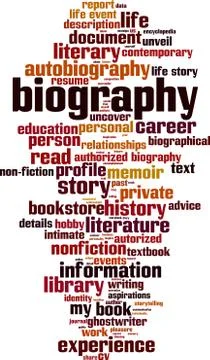 Biography word cloud Stock Illustration
