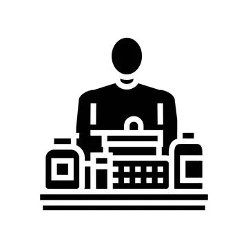 Biohacker desk supplements glyph icon vector illustration Stock Illustration