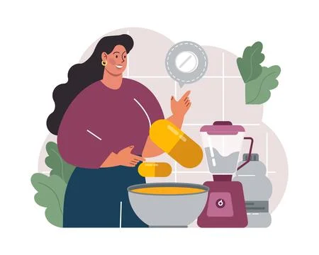 Biohacking. Health engineering and improving with modern Stock Illustration