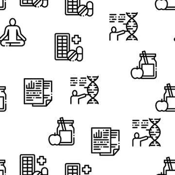 Biohacking Seamless Pattern Vector Illustrazione stock