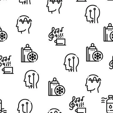 Biohacking Seamless Pattern Vector Illustrazione stock