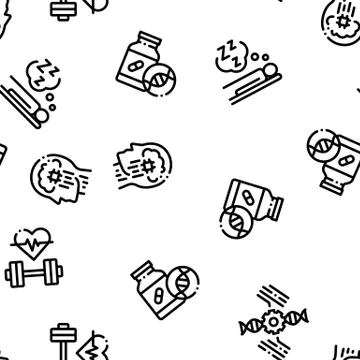 Biohacking Seamless Pattern Vector Illustrazione stock