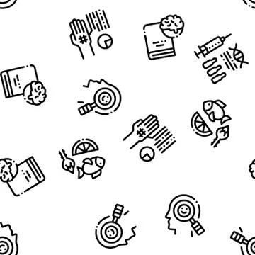 Biohacking Seamless Pattern Vector Stock Illustration