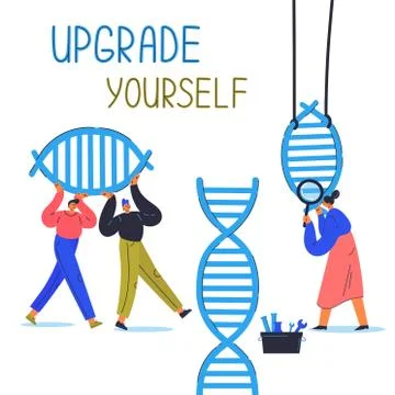 Biohacking vector illustration.Flat characters Stock Illustration
