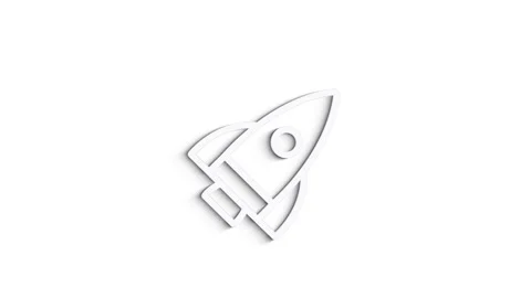 Biohazard 3D shadow rocket icon isolated on green background. Rocket bomb flies Stock Footage 153815117