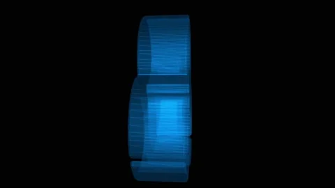 Biohazard 3d wireframe with thin blue lines. Epidemic futuristic hologram  Stock Footage 139876334