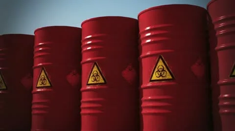 Biohazard barrel Danger disaster garbage sickness pollution environment Vídeos de archivo 21701723