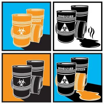 Biohazard Barrels Stock Illustration