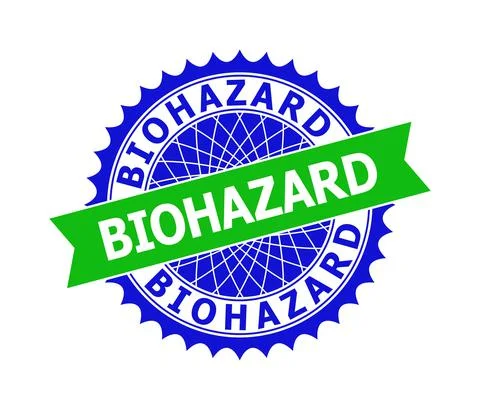 BIOHAZARD Bicolor Clean Rosette Template for Watermarks Stock Illustration