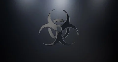 Biohazard Black 3d Icon Video stock 74075549