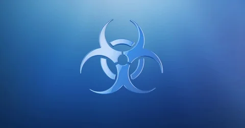 Biohazard Blue 3d Icon Stock Footage 74075606