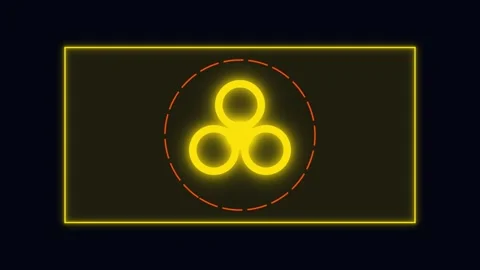 Biohazard Danger Symbol Glowing Neon Sign Frame Video stock 341845103