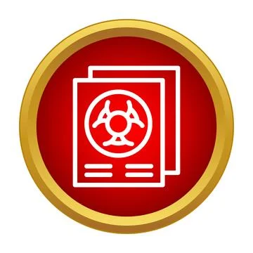 Biohazard document folder warning danger icon Stock Illustration