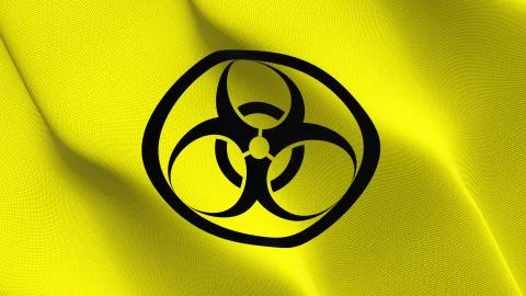 Biohazard flag waving on wind. Stock Illustration