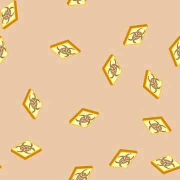 Biohazard genetic engineering isometric icon seamless pattern Stockillustratie