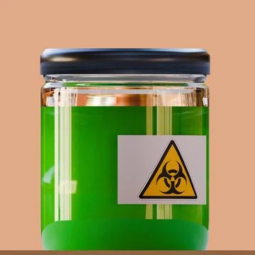 Biohazard glass jar side view Stock Illustration
