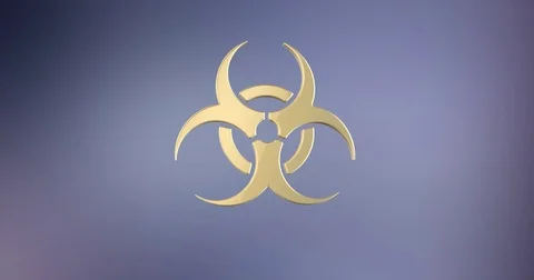 Biohazard Gold 3d Icon Stock Footage 76362566