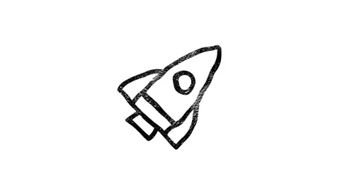 Biohazard hand draw rocket icon isolated on green background. Rocket bomb flies Stock Footage 153823308