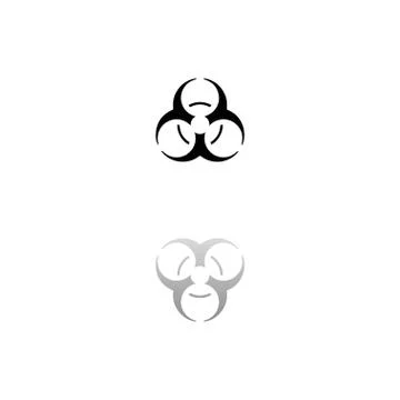 Biohazard icon flat Stock Illustration