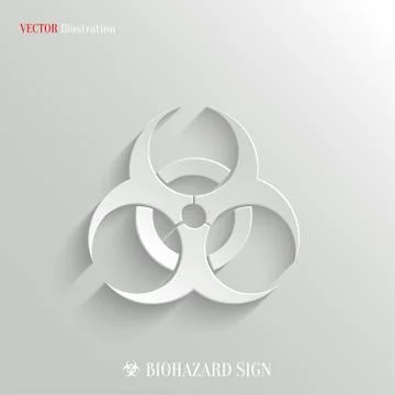 Biohazard icon - vector white app button Stock Illustration