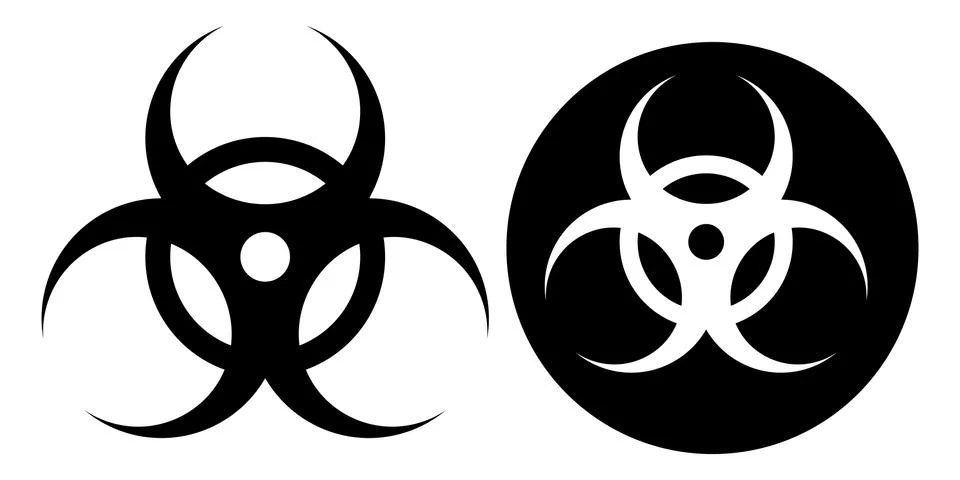 Biohazard or biological threat alert icon. Warning sign of virus. Danger Stock Illustration