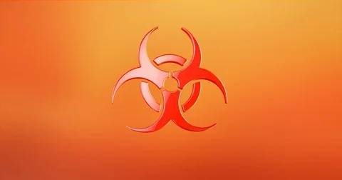 Biohazard Red 3d Icon Stock Footage 74075713