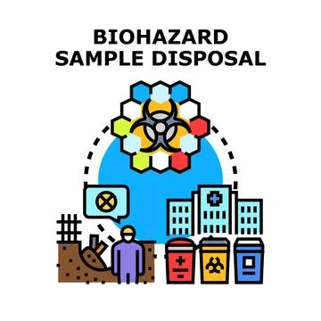 Biohazard sample disposal concept vector illustration Illustrazione stock
