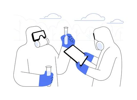 Biohazard sampling abstract concept vector illustration. 스톡 일러스트