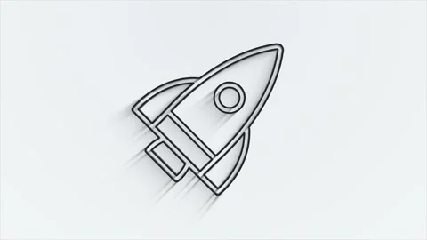 Biohazard shadow rocket icon isolated on green background. Rocket bomb flies Stock Footage 153870094