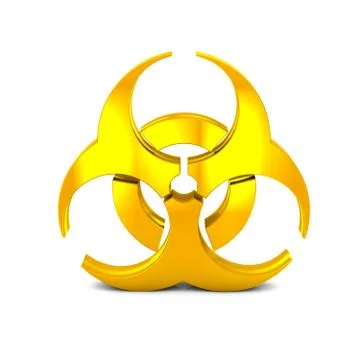 Biohazard sign icon. Left side view 3d rendering Stock Illustration