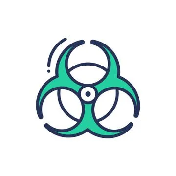 Biohazard Sign - modern vector single line icon Stock Illustration