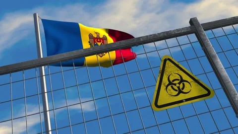 Biohazard sign with Moldovan flag Stock Footage 171729320