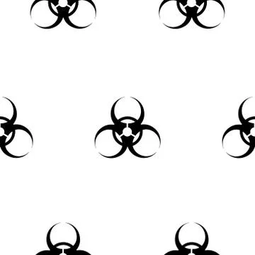 Biohazard sign. Symbol. Repeating vector pattern. Illustrazione stock