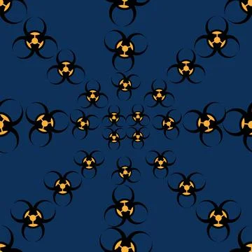 Biohazard sign. Symbol. Repeating vector pattern. Illustrazione stock