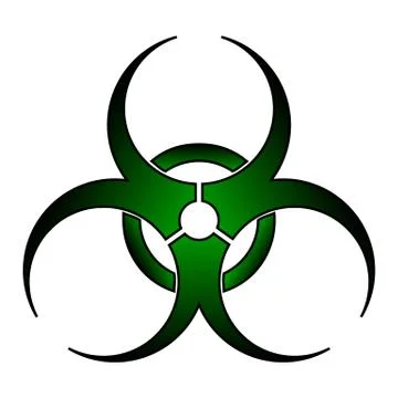 Biohazard sign on white. Stock Illustration