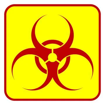 Biohazard sign on white. Illustrazione stock