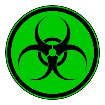 Biohazard sign on white. Stock Illustration