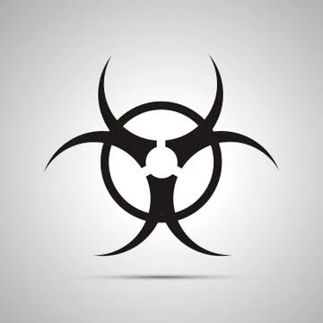 Biohazard simple black icon Stock Illustration