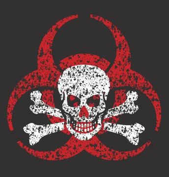 Biohazard skull symbol Иллюстрация