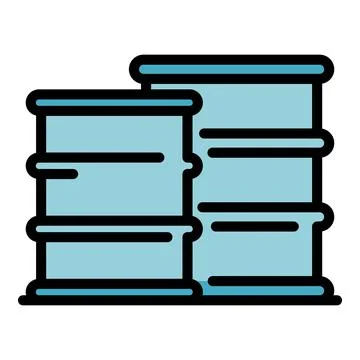 Biohazard stack barrels icon color outline vector 库存插图