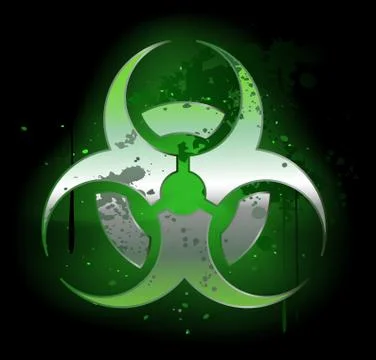 Biohazard  symbol on a dark background Stock Illustration