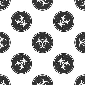 Biohazard symbol icon seamless pattern on white background. Flat design. Vector 스톡 일러스트