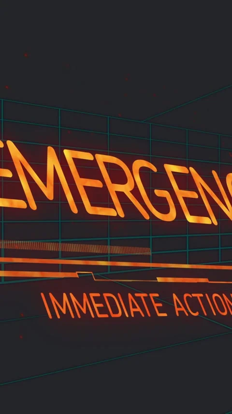 Biohazard symbol with Immediate Action Required alert in animation style Stock-Footage 344404163
