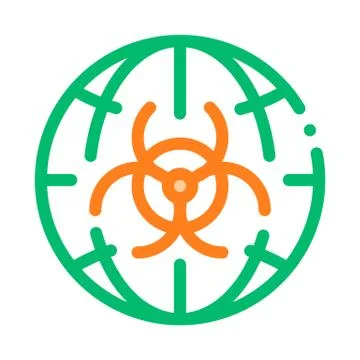 Biohazard Symbol Problem Vector Thin Line Icon Stock Illustration