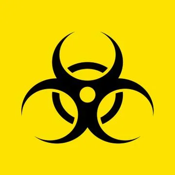 Biohazard symbol on yellow background. Vector EPS 10 Stock Illustration