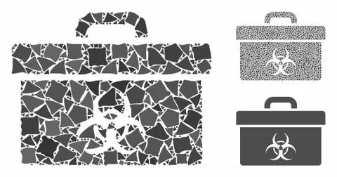 Biohazard toolbox Composition Icon of Ragged Items Stock Illustration